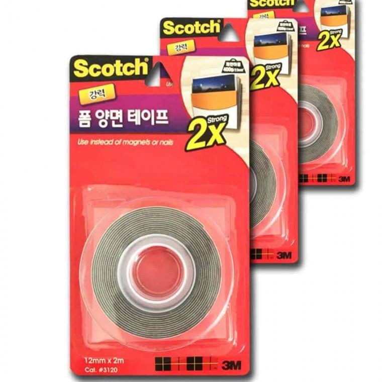 폼양면테이프 3개 공업용양면테이프 접착테이프 폼테이프 산업용양면테이프