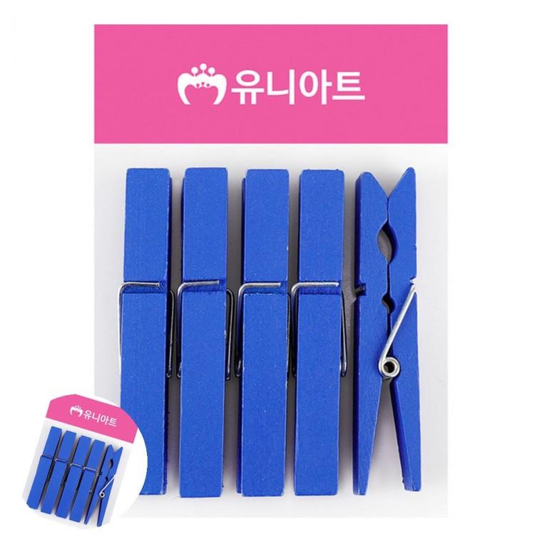 POP집게 메모걸이 사진집게 엽서걸이 메모꽂이 나무집게 특대 파랑