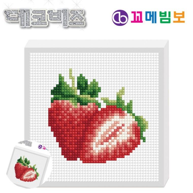 어린이십자수 초등십자수 비즈아트 DIY보석십자수 보석십자수DIY 데코비즈 150 보석십자수 C04 딸기
