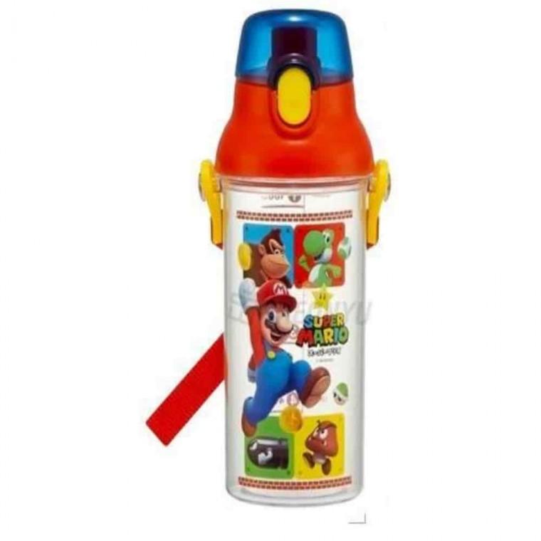 눈금물병 휴대용물통 산책물통 캐릭터보틀 슈퍼마리오 클리어보틀 480ml