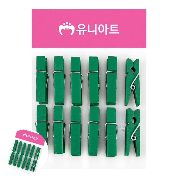 사진걸이집게 가랜드집게 메모꽂이 메모집게 메모걸이 나무집게 중 초록