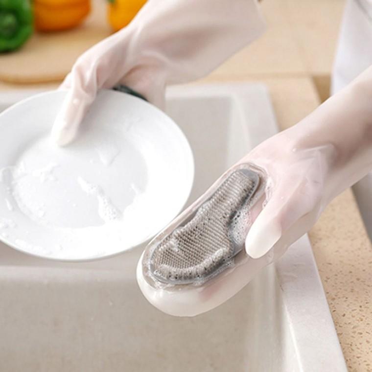 실리콘 미끄럼방지 수세미 고무장갑 주방 설거지 미끄럼방지장갑 주방고무장갑 주방용장갑 방수장갑 식당장