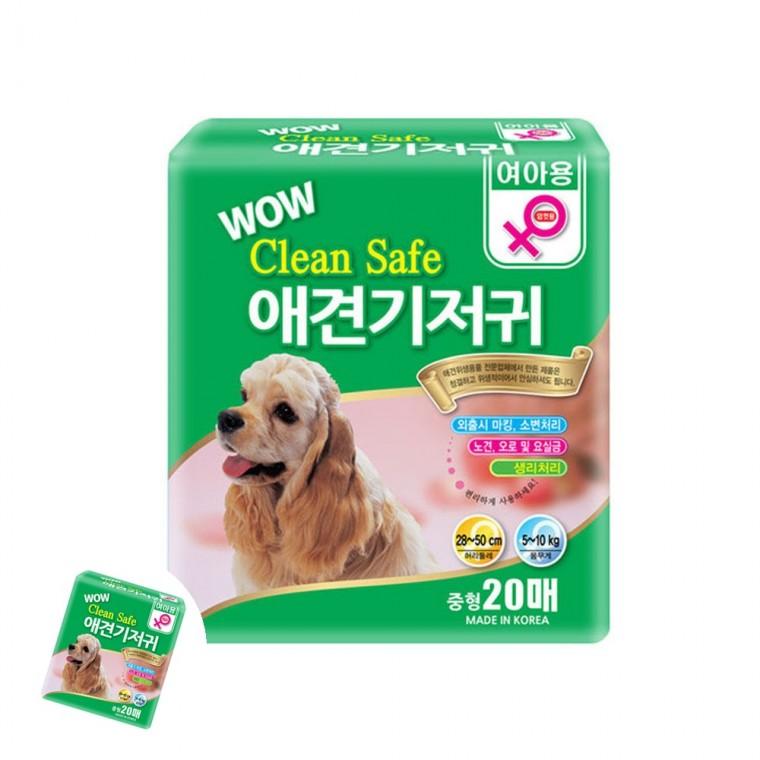 애완견기저귀 강아지귀저기 강아지매너벨트 반려동물기저귀 반려견기저귀 클린세이프 암컷기저귀 중형 20매
