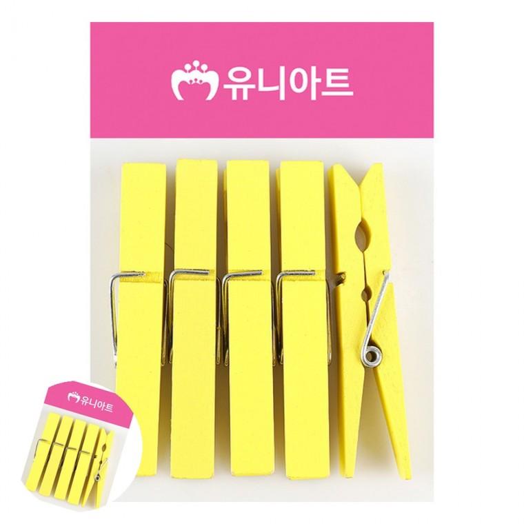 행거집게 메모꽂이 POP집게 엽서걸이 사진걸이집게 나무집게 특대 노랑