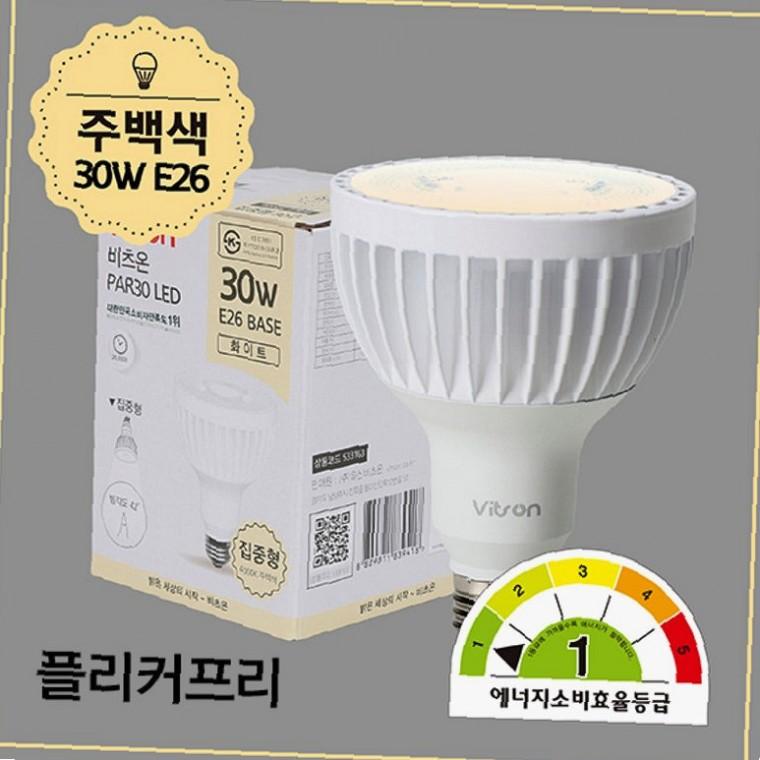레일등 카페조명 PAR30 LED전구 30W 주백색 집중형