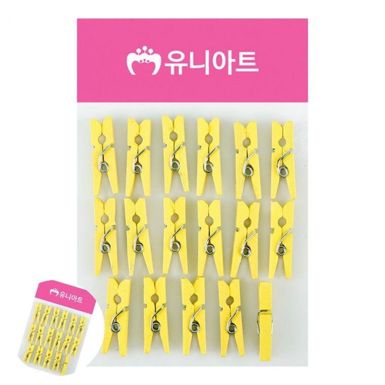 가랜드집게 메모꽂이 메모걸이 엽서걸이 행거집게 나무집게 소 노랑