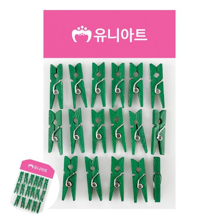 엽서걸이 가랜드집게 메모꽂이 사진집게 메모집게 나무집게 소 초록