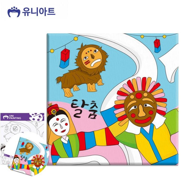 캔버스패널 유화그리기 그림그리는액자 캔버스판넬 미술세트 탈춤 유화 그리기 세트