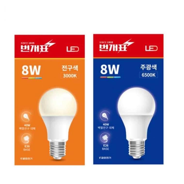 LED전구 8W 벌브전구 형광등LED 볼라이트 볼LED