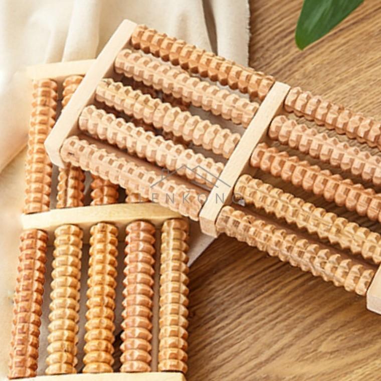 발건강지압판 5열발마사지기 지압발판 회전식지압돌기판 돌돌이발지압판 우드풋롤러