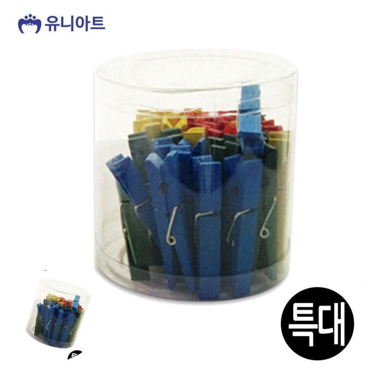 엽서걸이 가랜드집게 행거집게 메모꽂이 사진집게 칼라 나무집게 특대 통