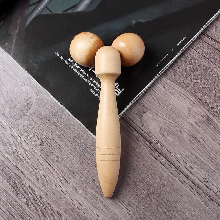 원목 바디 마사지롤러 얼굴마사지 핸디마사지기