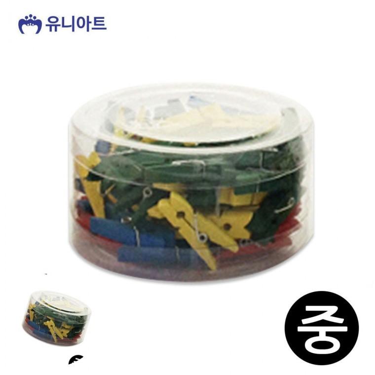 POP집게 사진걸이집게 메모걸이 가랜드집게 행거집게 칼라 나무집게 중 통
