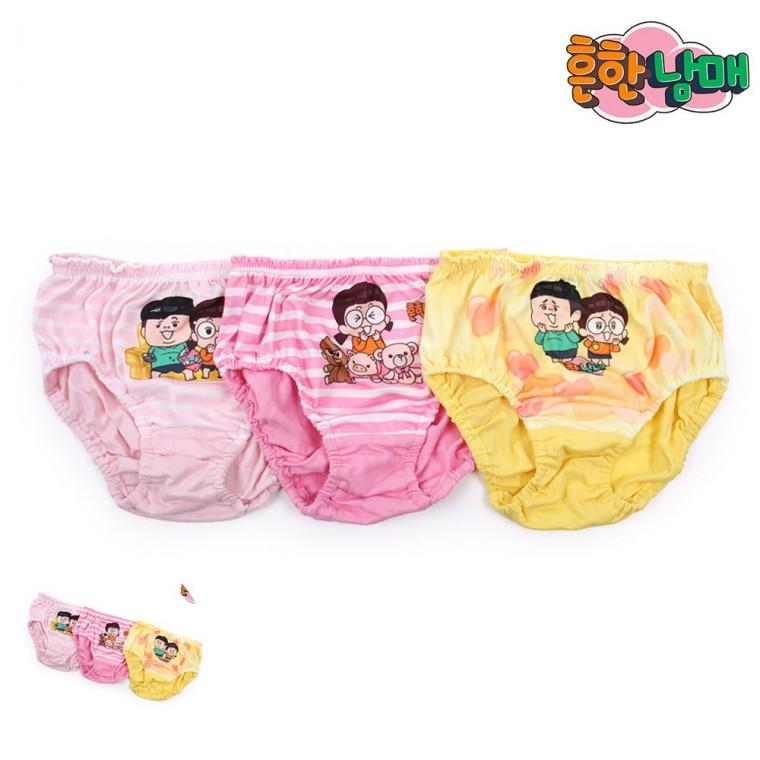 초등팬티 어린이팬티 초등여아팬티 여자아이팬티 여아속옷 흔한남매 퍼니 여아 팬티 3종세트