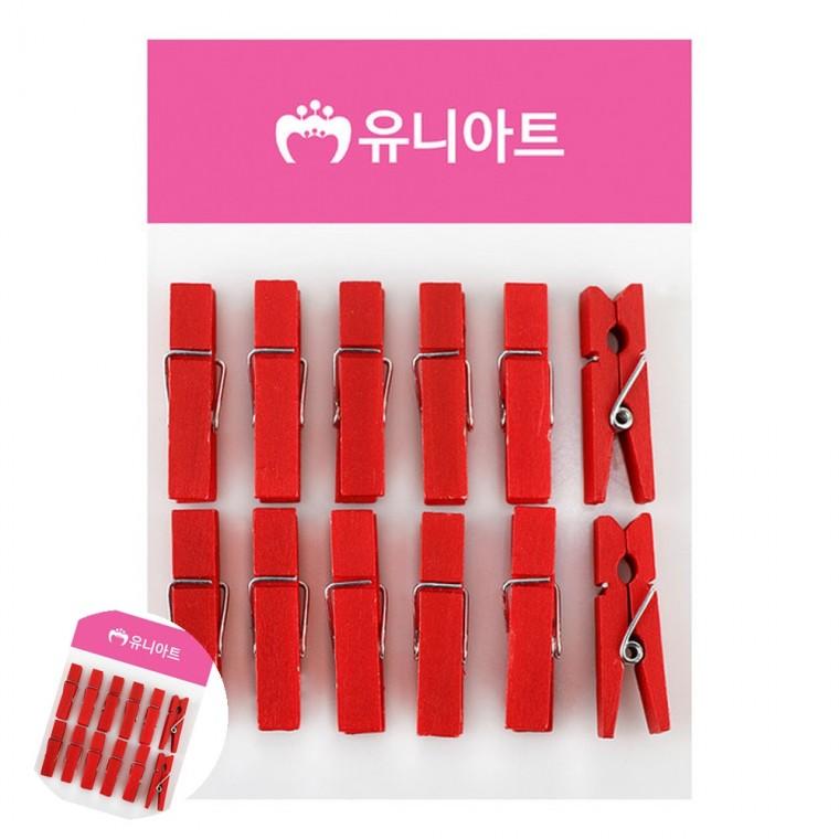 메모걸이 메모집게 사진집게 가랜드집게 행거집게 나무집게 중 빨강