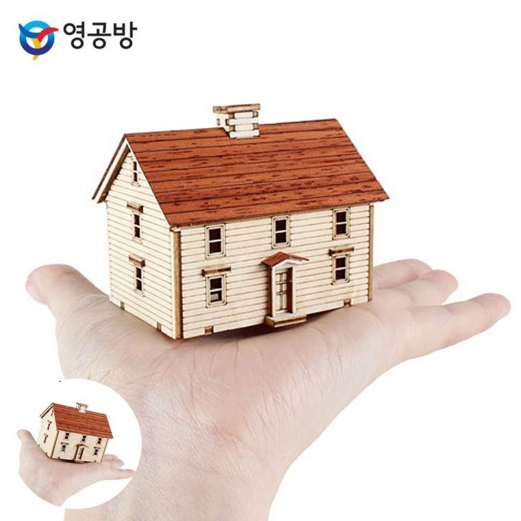 모형조립키트 목재피규어 모형장난감 나무모형집 모형집 미니 웨스턴 농가