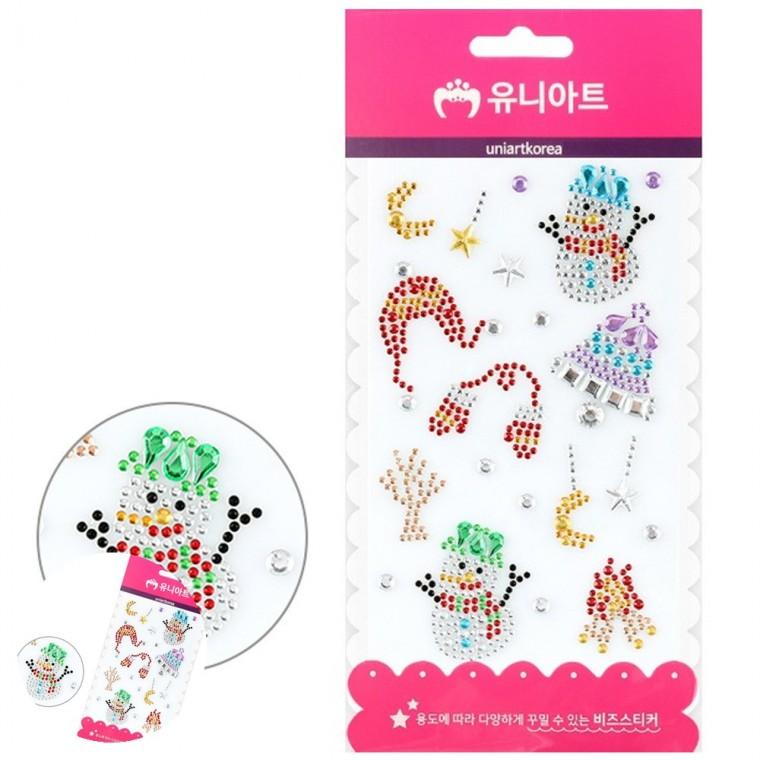 큐빅스티커 꾸미기스티커 창문꾸미기스티커 노트북꾸미기스티커 큐빅비즈스티커 겨울이야기 비즈스티커 104
