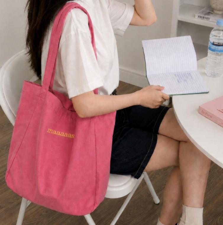 학원 캔버스 에코백 심플 패브릭 보부상 가방 숄더백