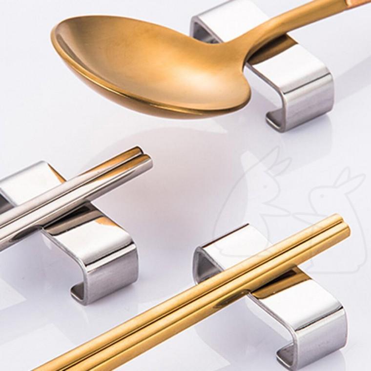 숟가락 젓가락 깔끔한 식당 스텐 수저 받침대 실버