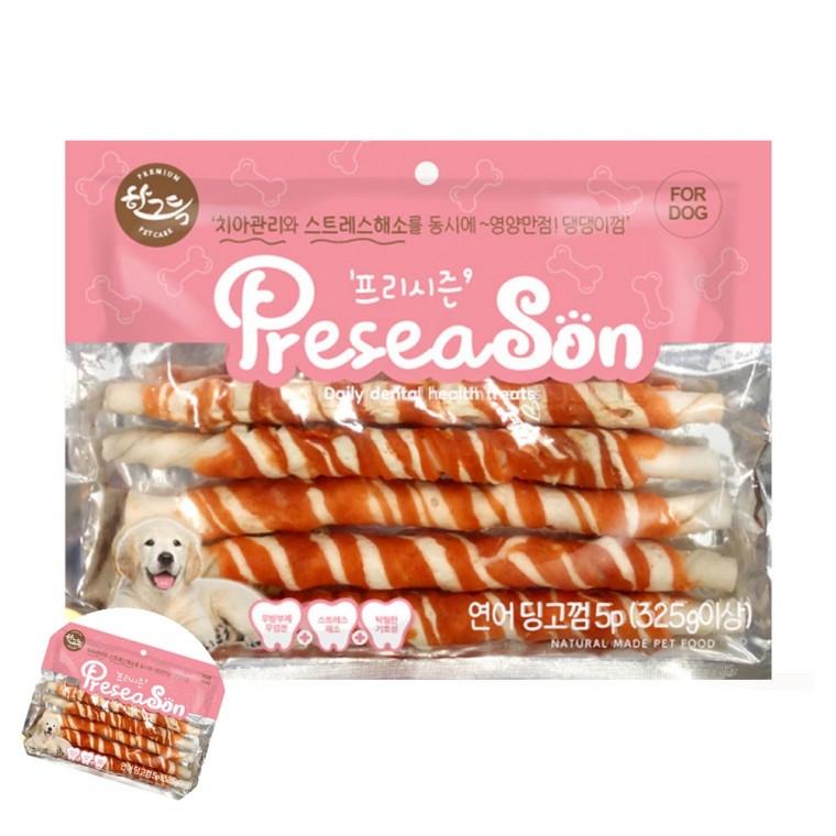애완견간식 강아지닭고기간식 강아지영양간식 개간식 애견영양간식 프리시즌 딩고껌 5P 10.5in 연어스틱 강