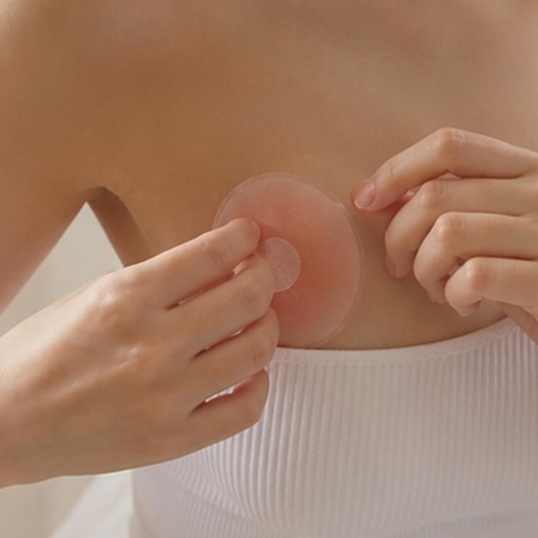 실리콘 니플패치 라운드형 플라워형 접착식 재사용 얇은두께 직경 7cm