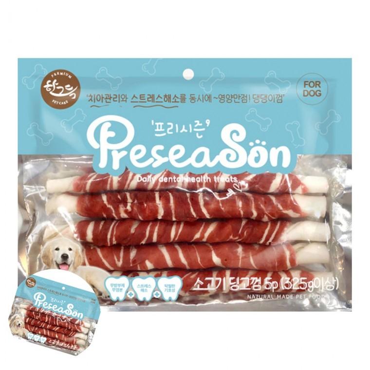 개간식 강아지건강간식 강아지훈련간식 애완견간식 강아지닭고기간식 프리시즌 딩고껌 5P 10.5in 소고기스