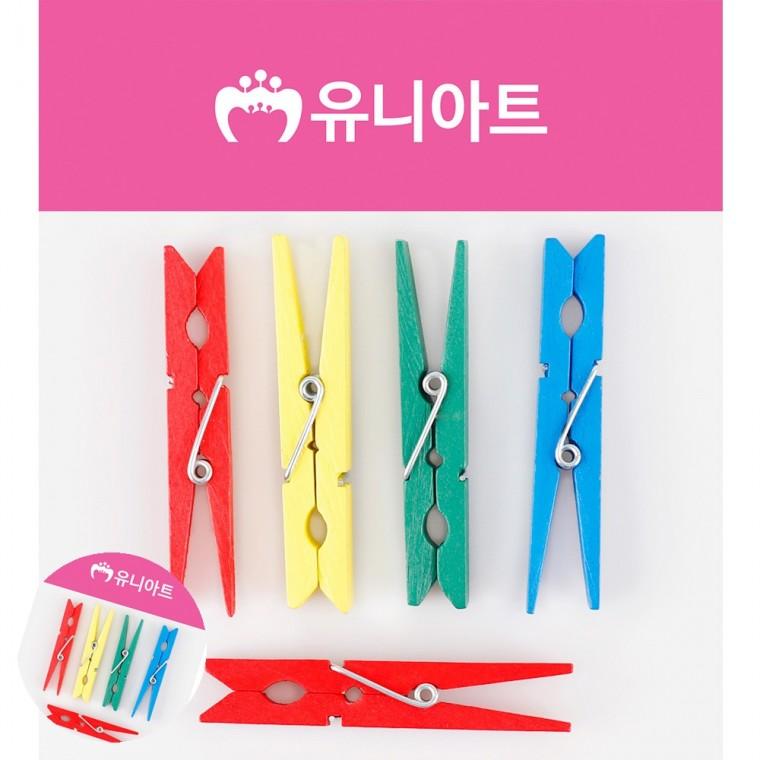 가랜드집게 POP집게 메모집게 행거집게 메모꽂이 나무집게 색상혼합 특대