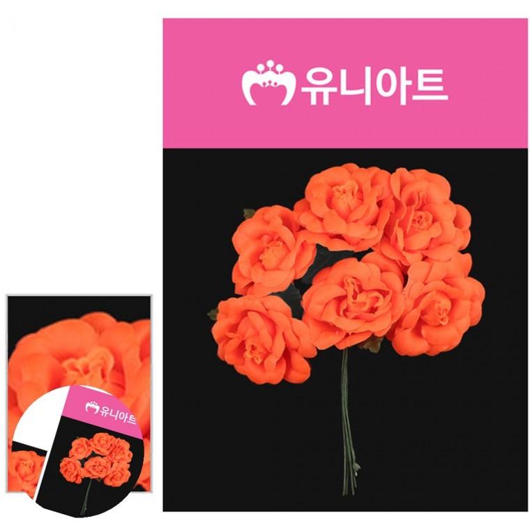 인테리어조화꽃 가짜꽃다발 조화꽃송이 가짜꽃 가짜꽃소품 신오구 형광주황