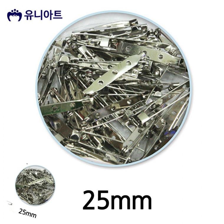 브로치옷핀 실버옷핀 바느질핀 브로치핀 브로치재료 일자핀 25mm 1통