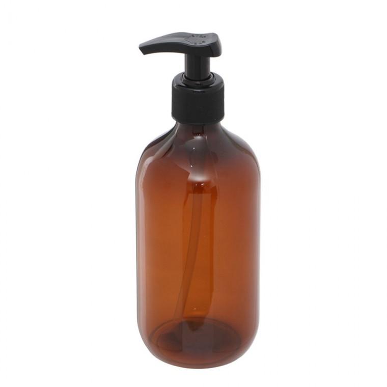 욕실 디스펜서 원통 샴푸용기 300ml 브라운 주방욕실디스펜서