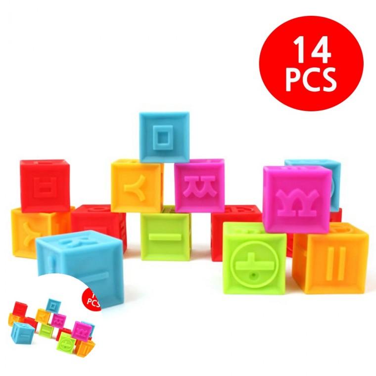 유아블록 유치원블럭 어린이집블럭 블럭쌓기 장난감블럭 한글 소프트블록 14PCS