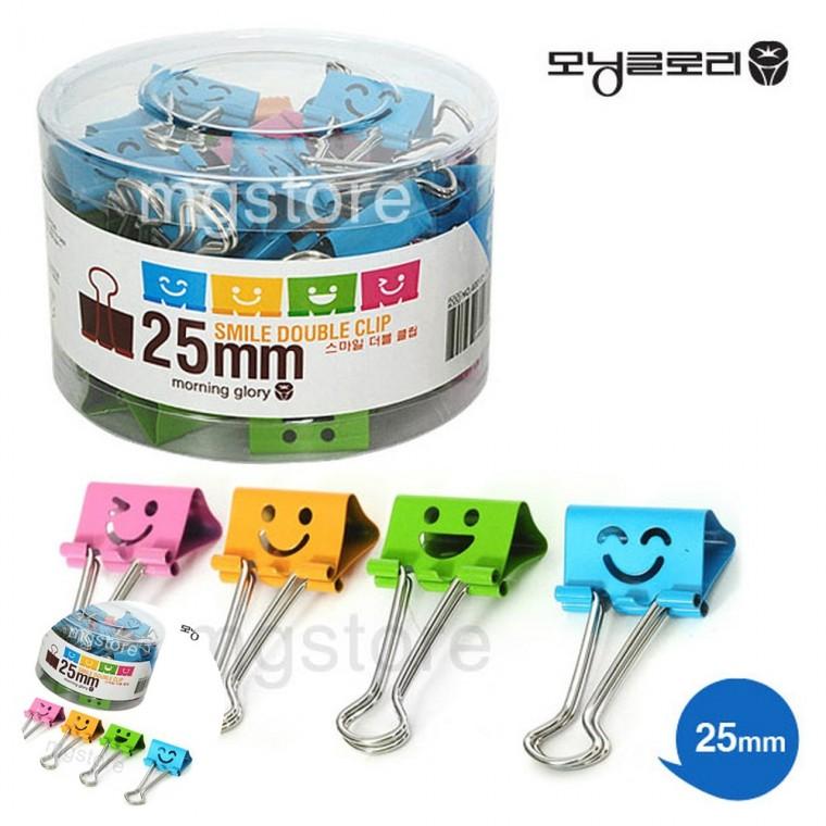 문서집게 서류집게 종이집게 클립집게 페이퍼집게 스마일 더블클립 25mm 48ea