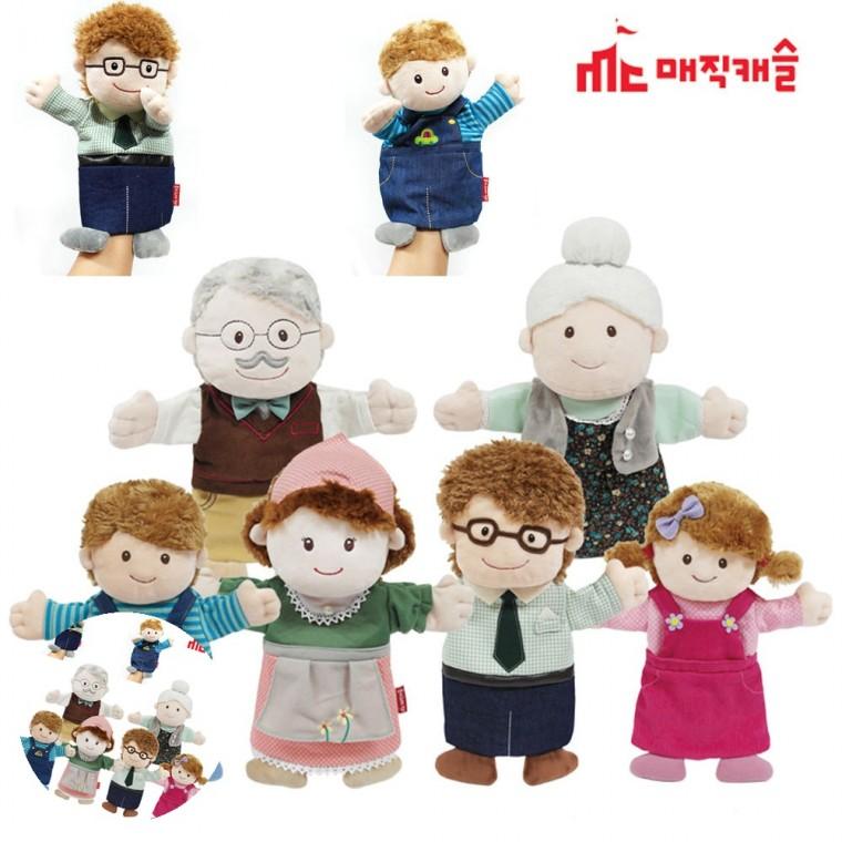 인형극손인형 구연동화손인형 구연동화인형 유아역할놀이 역할놀이교구 손인형 대가족세트 6종