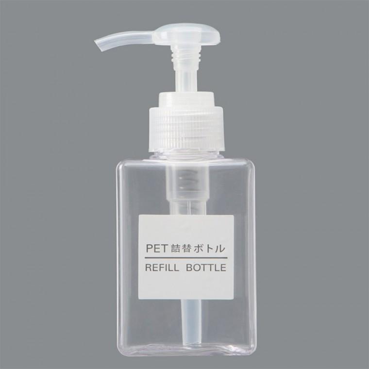 욕실 디스펜서 사각 용기 100ml 투명 소형욕실디스펜서