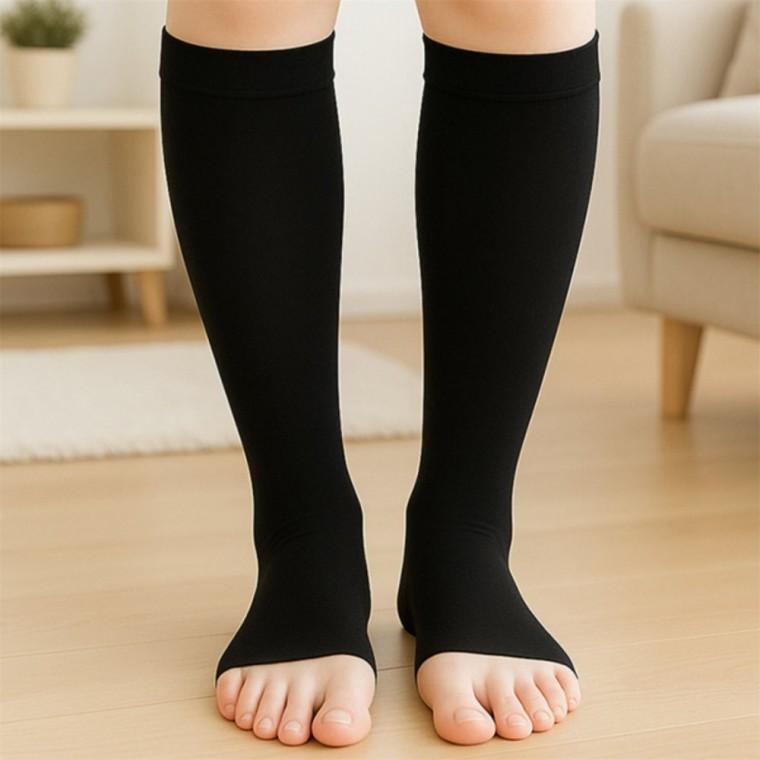 오픈토 종아리 압박밴드 XS 블랙 오픈토압박스타킹