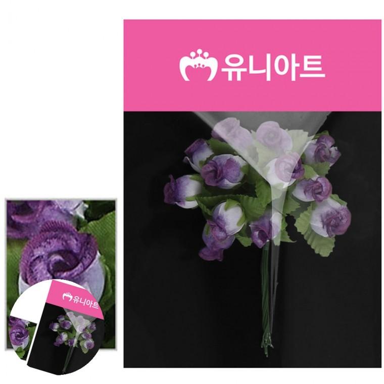 가짜꽃 조화꽃장식 인조꽃 꽃다발조화 조화꽃송이 투톤 항장미 흰색 보라