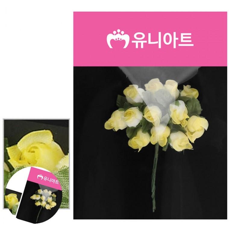 조화꽃송이 인조조화 조화꽃장식 인조꽃다발 꽃다발조화 투톤 항장미 흰색 노랑
