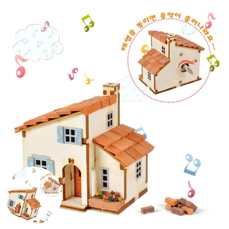 만들기키트 우드오르골 오르골DIY 오르골만들기키트 오르골조립 오르골만들기 DIY 태엽 오르골 스페인풍 집