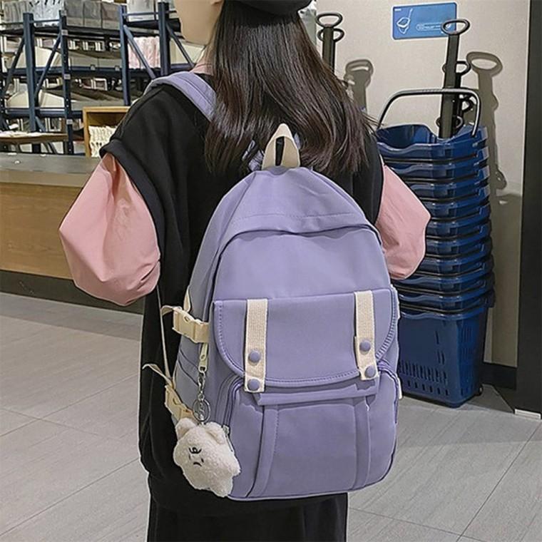 캠퍼스 캐주얼 백팩 퍼플 퍼플 백팩