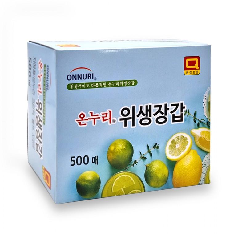온누리 위생장갑 500매 일회용 비닐장갑 주방장갑 요리장갑 위생용품