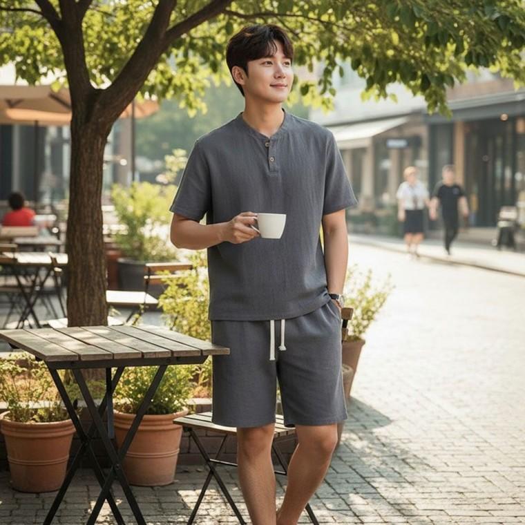 반팔 트레이닝복 세트 여름 운동복 남자 반팔티 반바지 헬스복 상하