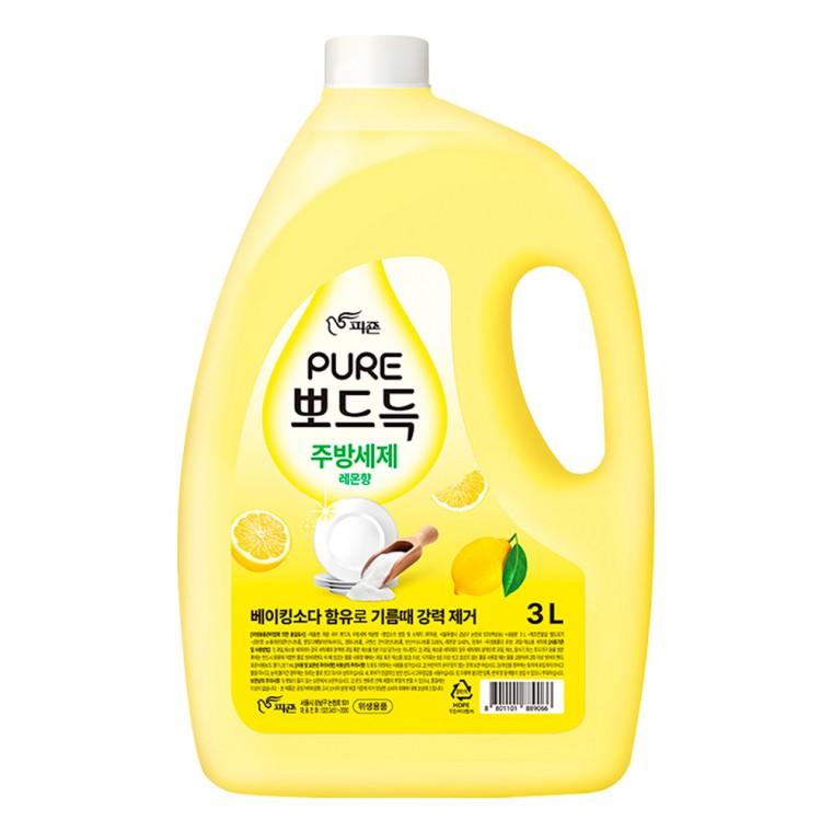피죤 퓨어 뽀드득 주방세제 레몬향 용기 3L