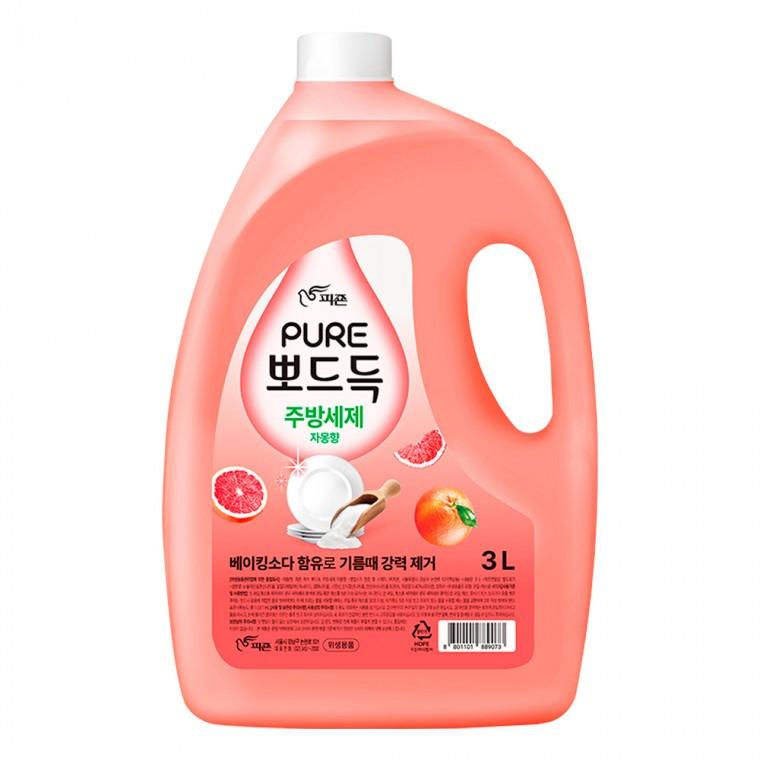 피죤 퓨어 뽀드득 주방세제 자몽향 용기 3L