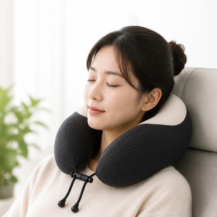 말랑말랑 목베개 여행용 기내용 목베게 비행기 목베개추천 휴대용 기내목베개 라텍스 메모리폼