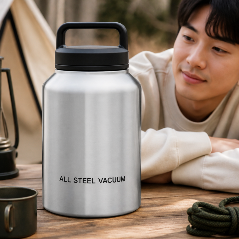 캠핑 스테인리스 보냉병 1.5L 실버 2중 진공 보온 물병