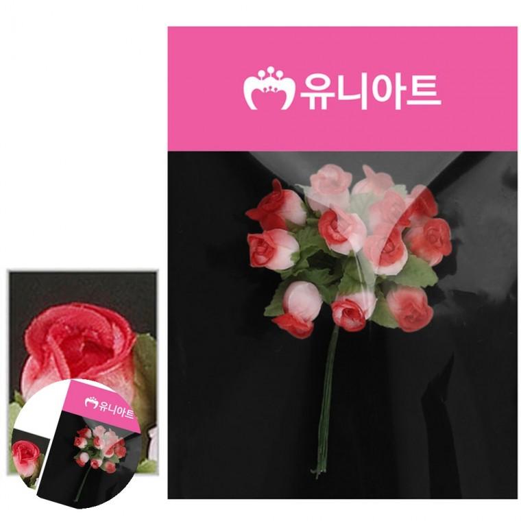 인테리어인조꽃 꽃다발조화 조화장식 가짜꽃다발 인테리어조화꽃 투톤 항장미 흰색 빨강
