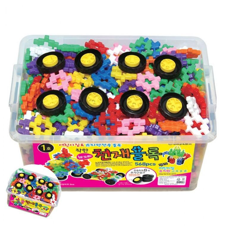 유치원블록 어린이집블럭 장난감블럭 유치원블럭 유아블록 뉴꼬마 천재블록 568pcs