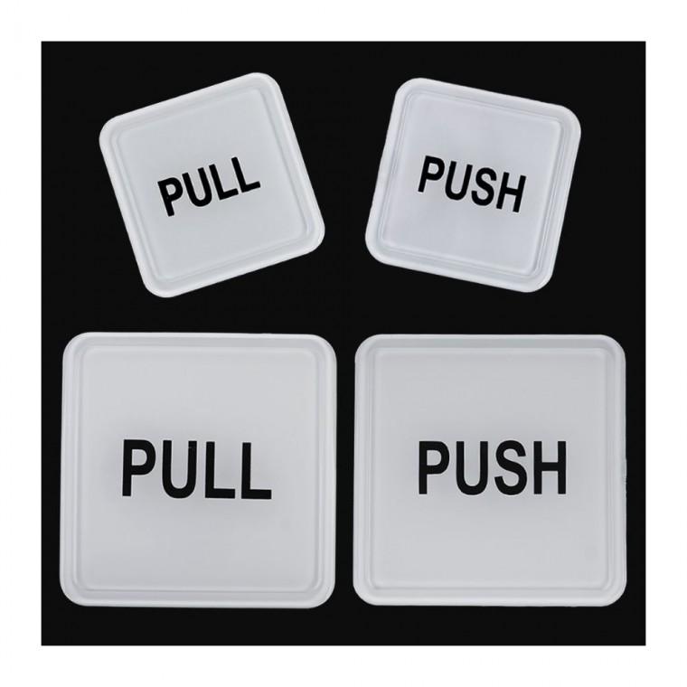 PULL PUSH 당기세요 밀어주세요 출입문 안내판 검정 몰딩 부착형