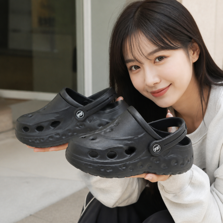 플랫폼 굽높은 EVA 슬리퍼 245mm 비치 샌들 경량 펀칭 슈즈