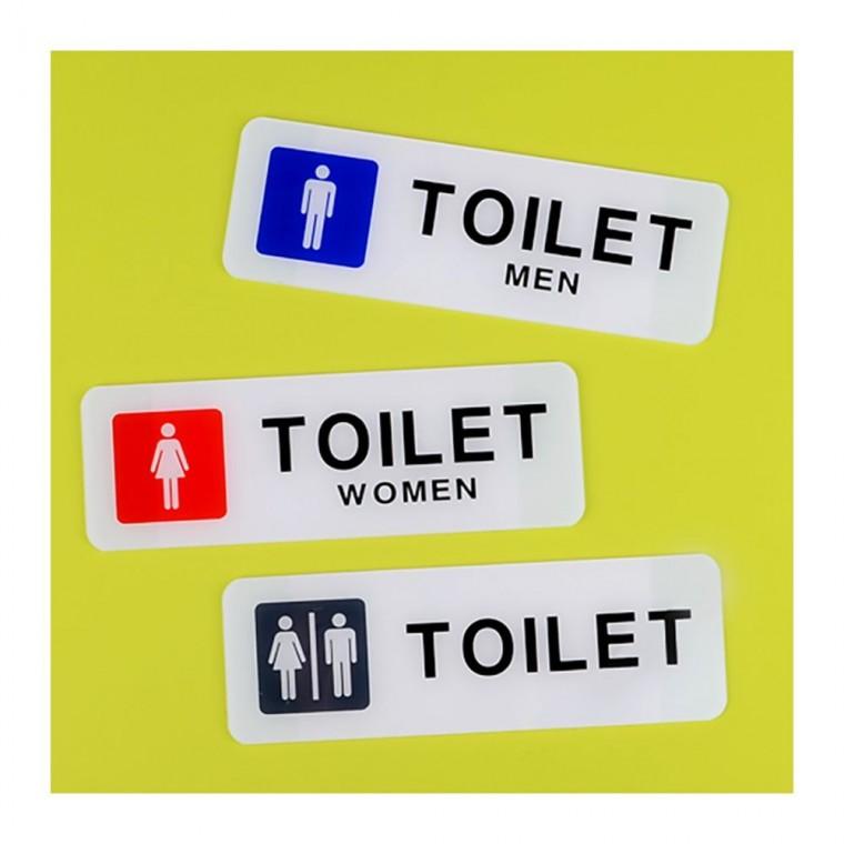 화장실 표지판 가로형 TOILET 욕실 부착식 사인 안내판 아크릴
